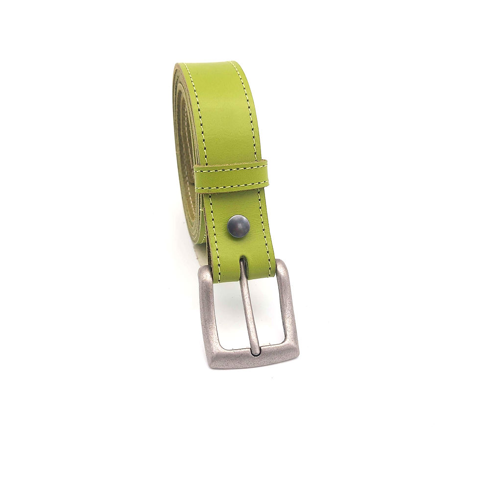 Miniature : ceinture vert clair en cuir de qualité