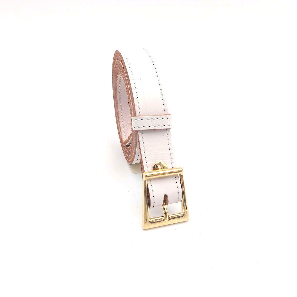Miniature : ceinture blanche femme en cuir de qualité