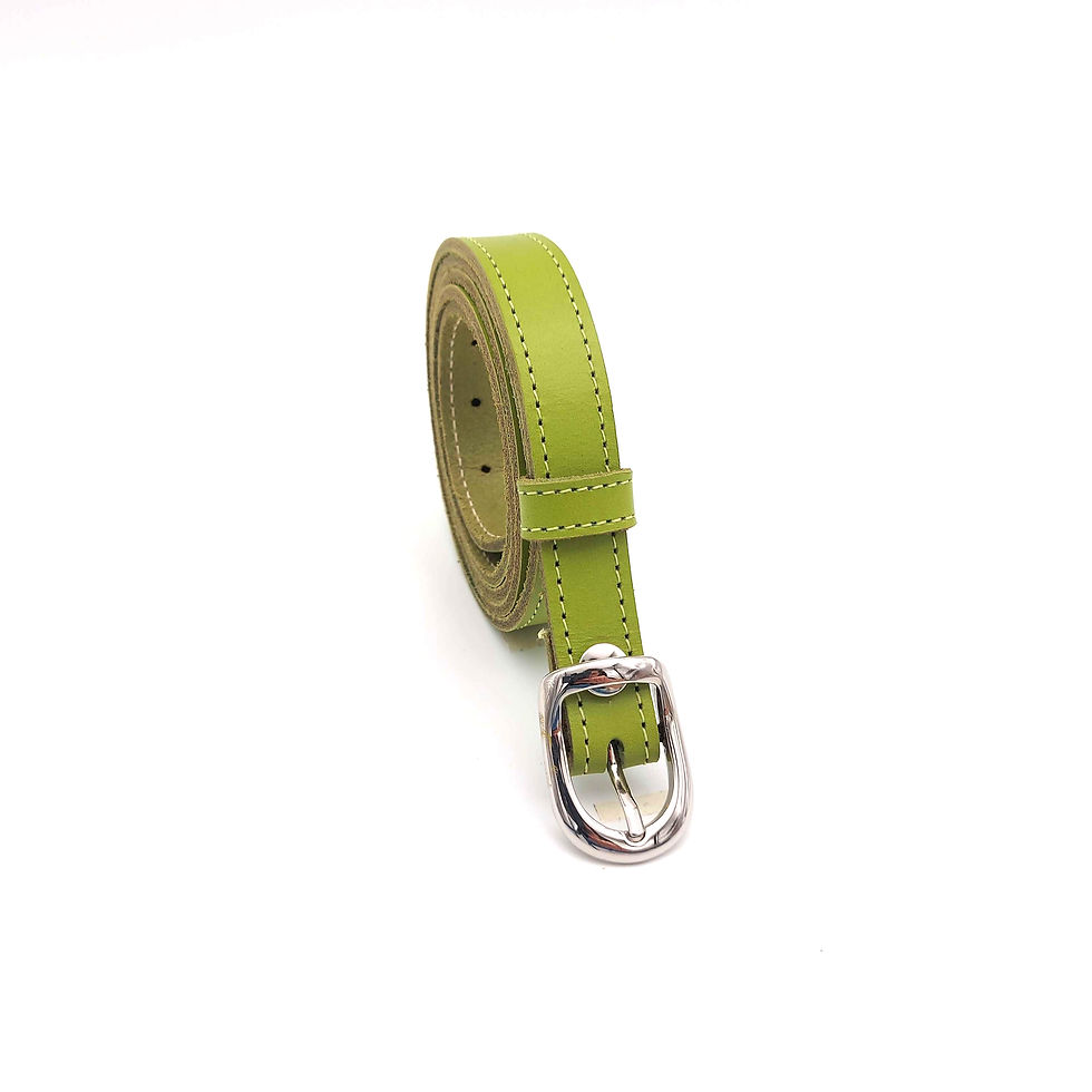 Miniature : ceinture femme verte en cuir de qualité