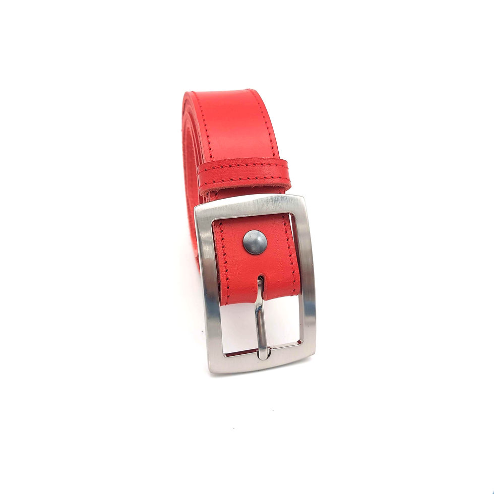 Miniature : ceinture rouge en cuir de qualité