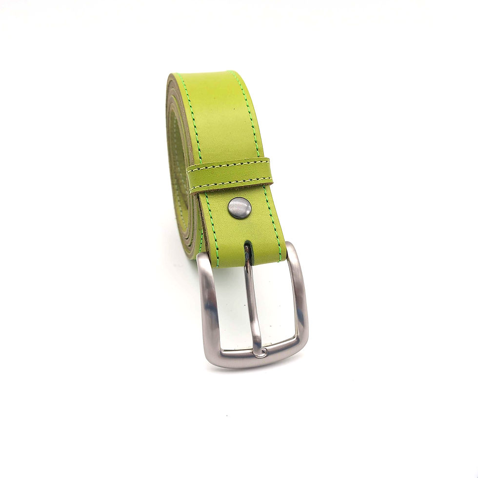 Miniature : ceinture verte en cuir de qualité
