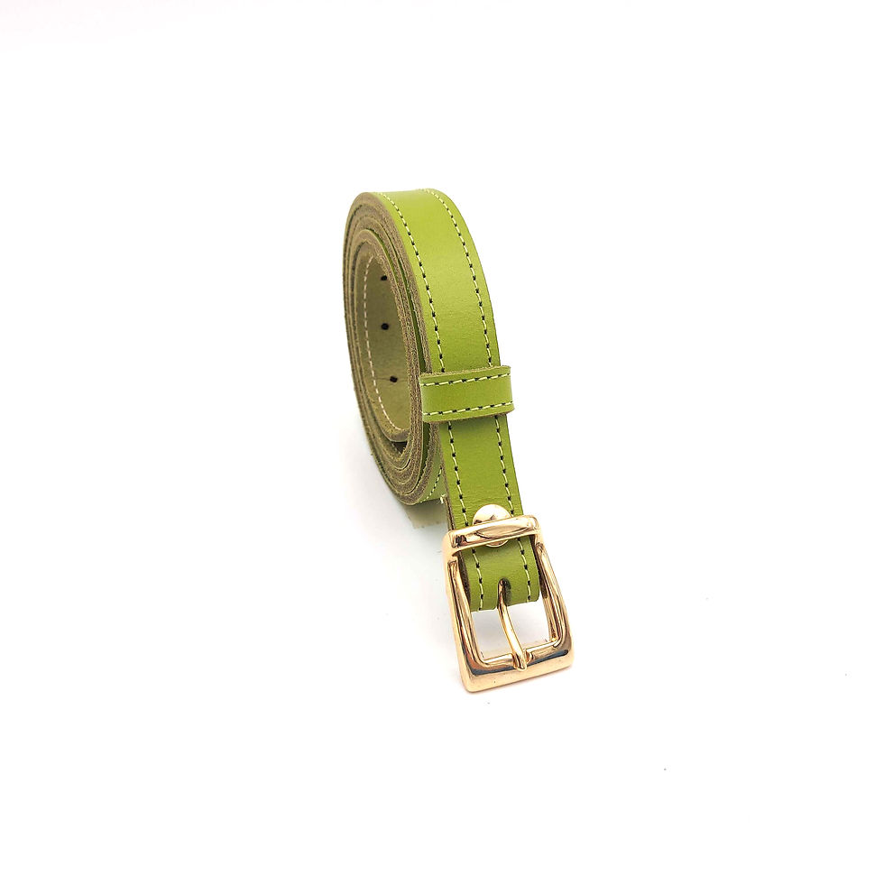 Miniature : ceinture femme verte en cuir de qualité