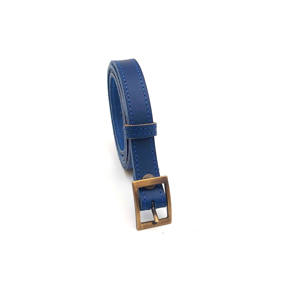 Miniature : ceinture femme bleu électrique en cuir de qualité
