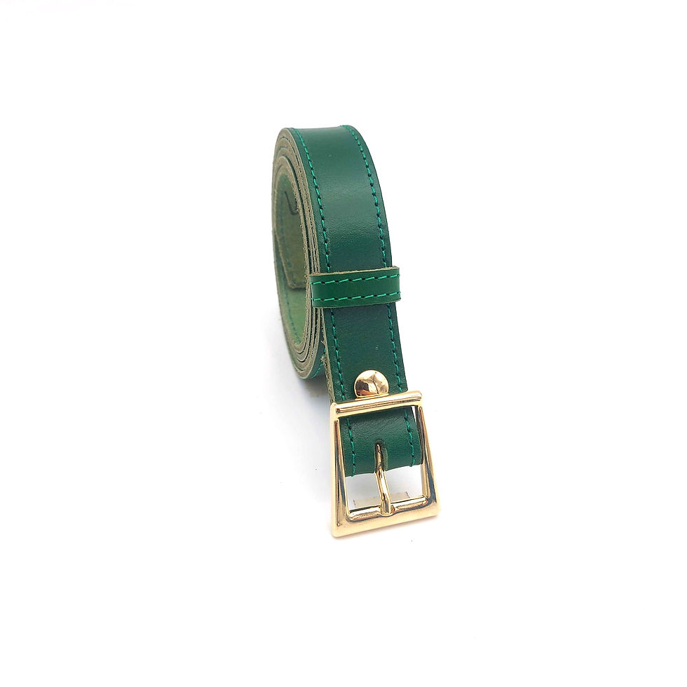 Miniature : ceinture femme verte en cuir de qualité
