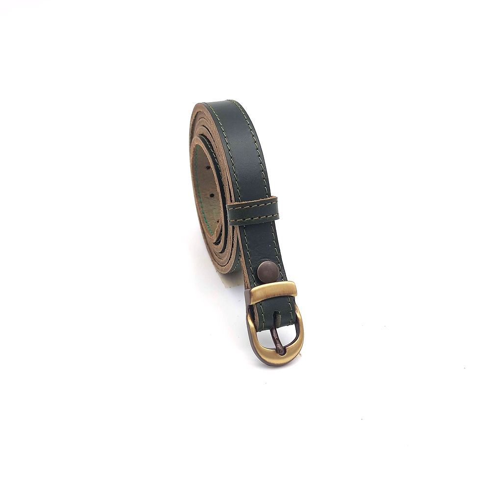 Miniature : ceinture femme vert kaki en cuir de qualité