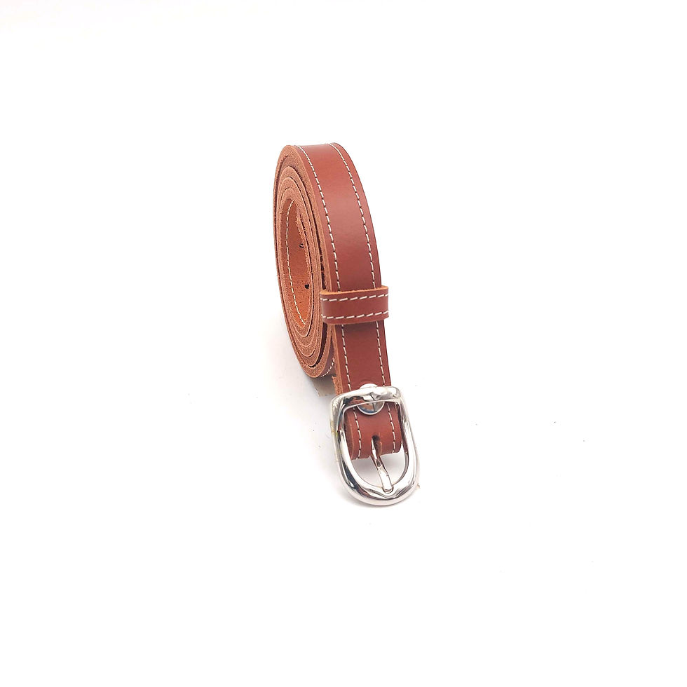 Miniature : ceinture femme marron camel fine en cuir de qualité