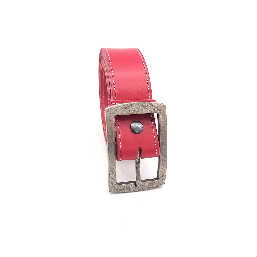 Miniature : ceinture rose fuschia en cuir de qualité