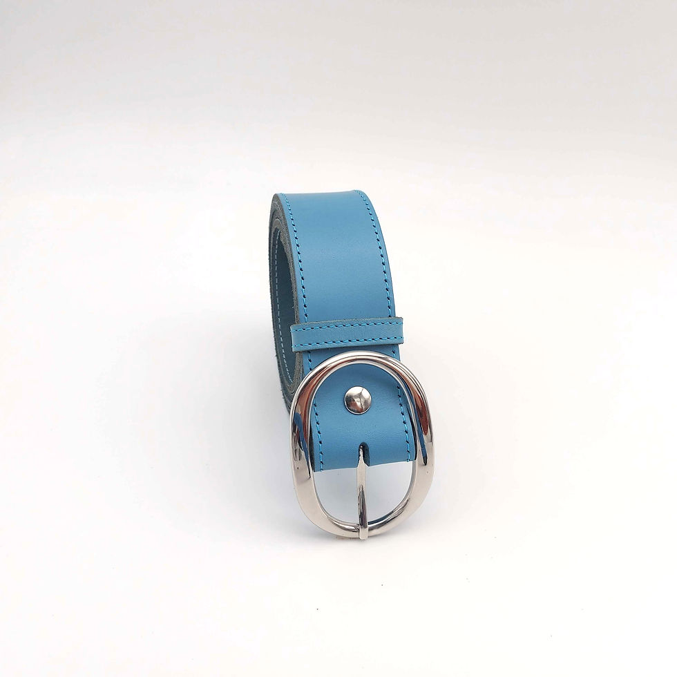 Miniature : ceinture bleu en cuir de qualité