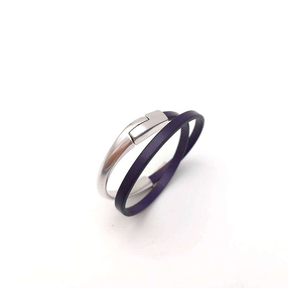 Miniature : bracelet cuir attache argent
