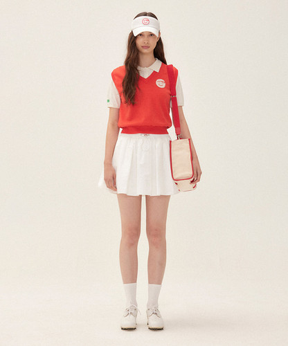 PIV'VEE Volume Pleated Mini Skirt - Cloud White | TEE TIME GOLF