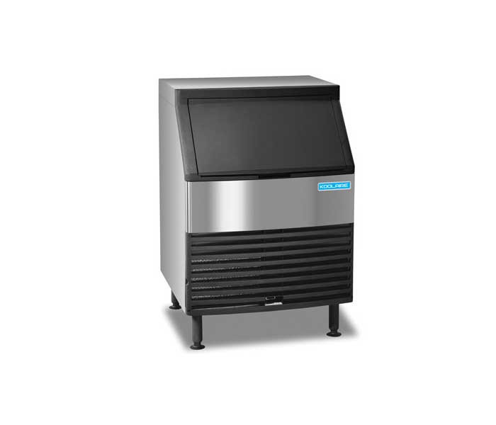 koolaire cube ice machine with black and stainless steer exterior