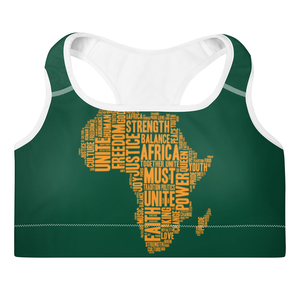 Thumbnail: Must Unite Africa Padded Sports Bra (Green)