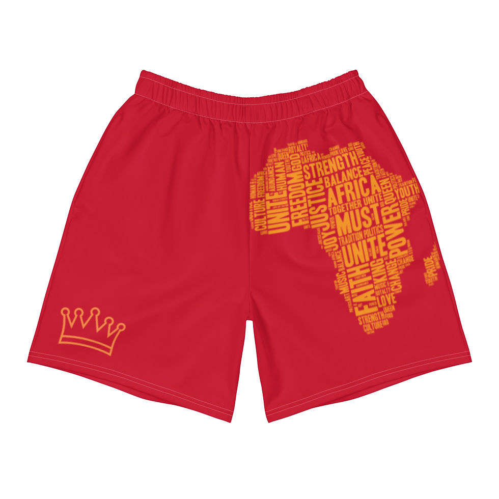 Must Unite Africa Athletic Long Shorts (Red x Gold)