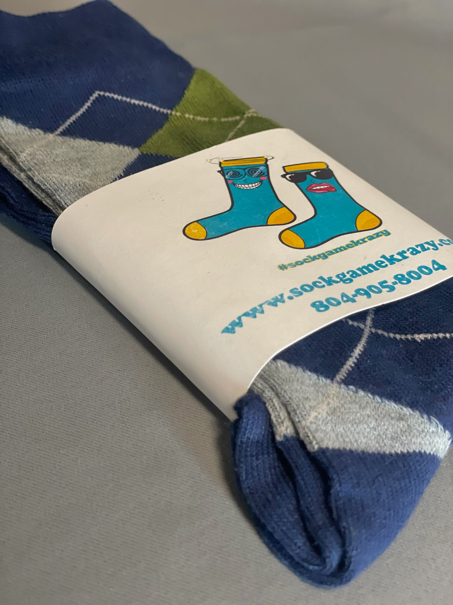 Argyle Socks-Blue&Green