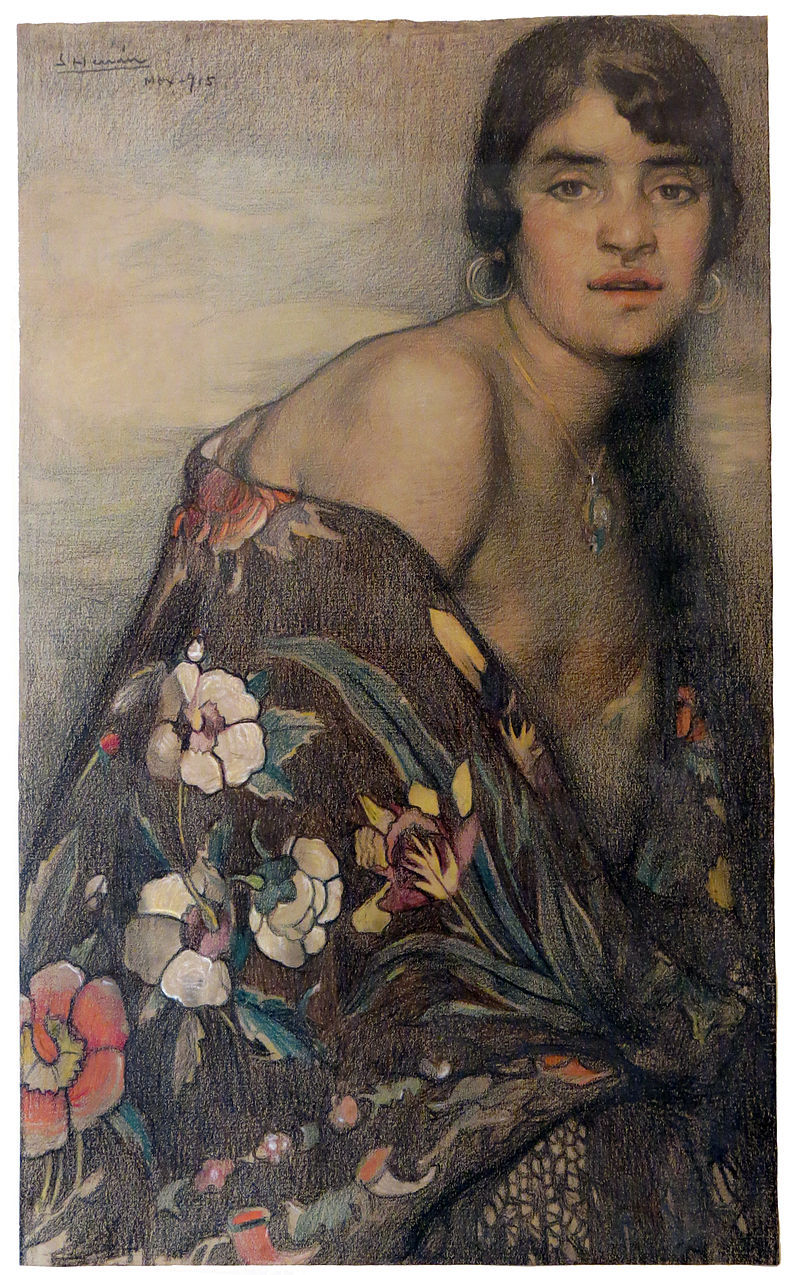 La Criolla del Mantón (hacia 1910), óleo del pintor mexicano Saturnino Herrán en el Museo de Aguascalientes.