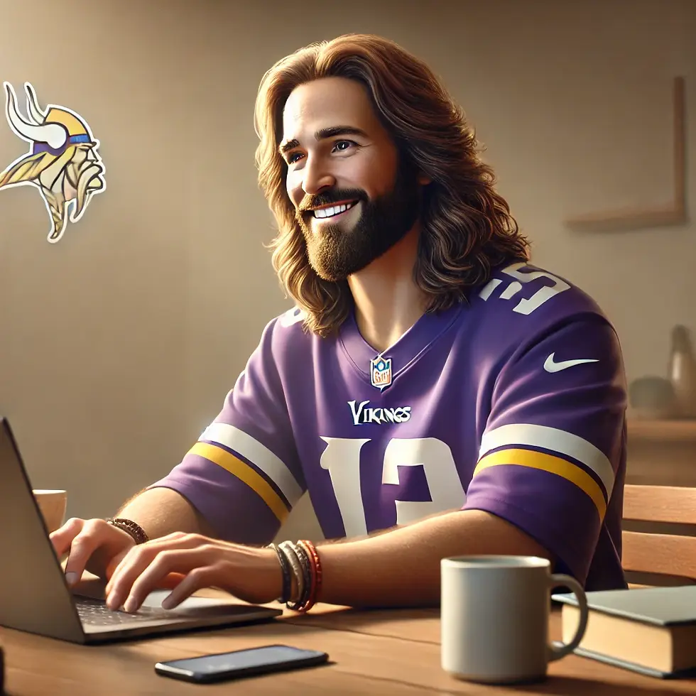 "Jesus meets us where we are—even in the digital age. Whether you’re browsing, working, or wondering what life is all about, He sees you. But more than that, He understands you. With divine wisdom, He knows every thought, every pain, every need. Jesus isn’t distant—He is present, approachable, and full of grace. He doesn’t just wear our jersey—He carried our cross. And with His resurrection, He offers not just better days, but new life. Plug into that truth, and you’ll find more than answers—you’ll find peace."