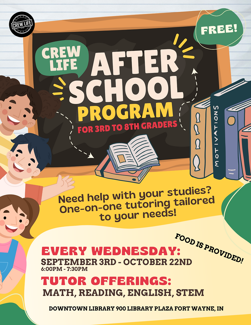 CREW Life Scholars: After School Tutoring Program & Study Hall 