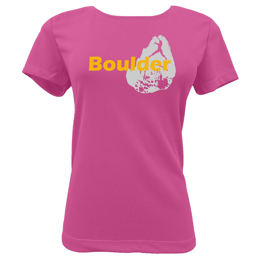 Miniatura: Baby look Boulder dry fit com proteção UV, conforto e leveza para caminhadas em trilhas e aventuras.