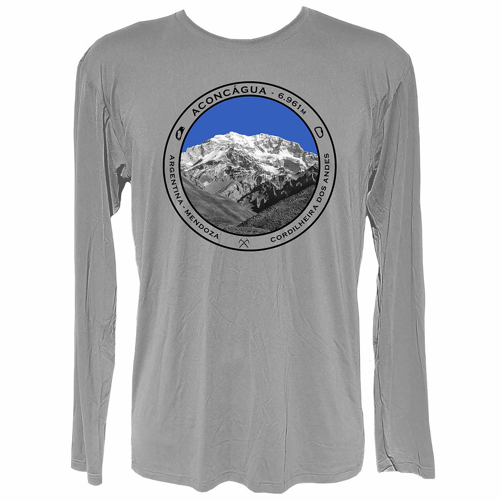 Miniatura: Estampa Aconcágua na camiseta manga longa, representando seu estilo de vida nas trilhas e atividades outdoor.