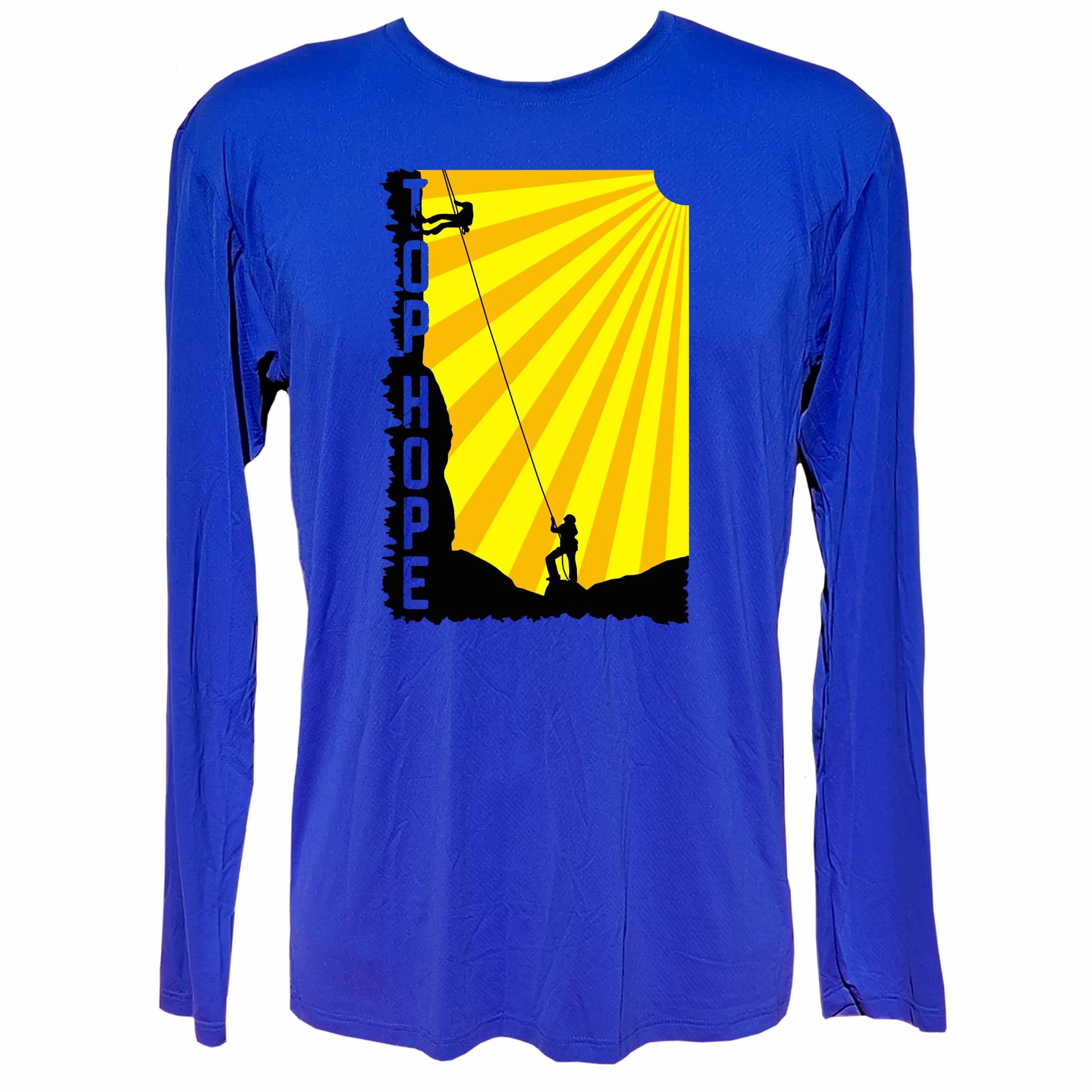 Camiseta Top Hope manga longa em poliamida leve e respirável, ideal para trilhas e escaladas.