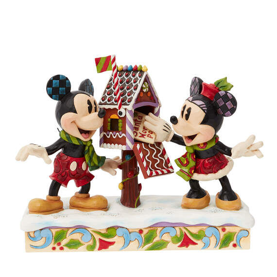Jim Shore Disney Mickey and Minnie at the Mailbox Figurine, 7"