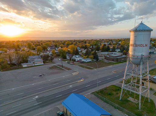 Drone image, watertower, sunset, Fall 2022.jpg