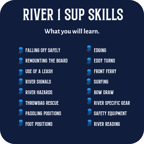 What you will learn in a River 1 SUP Skills Paddle Canada Course