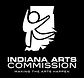 Indiana Arts Commission logo — text Making the Arts Happen under dancing figure.