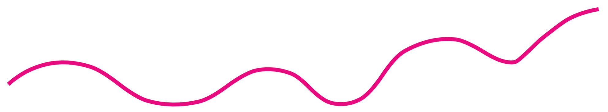 Pink wavy line on black background, representing a rising or falling trend.