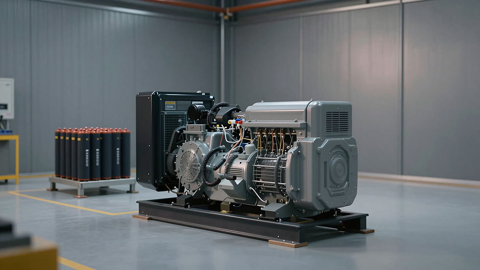 Industrial generator for installation with battery backup