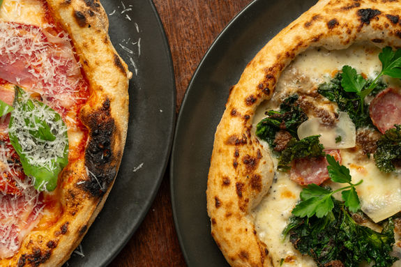Signature pizza at Fade Street Social cocktail bar, Dublin after-dinner drinks