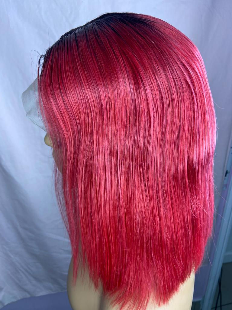 Thumbnail: 12″ Crystal Straight Human Hair  Bob Wig