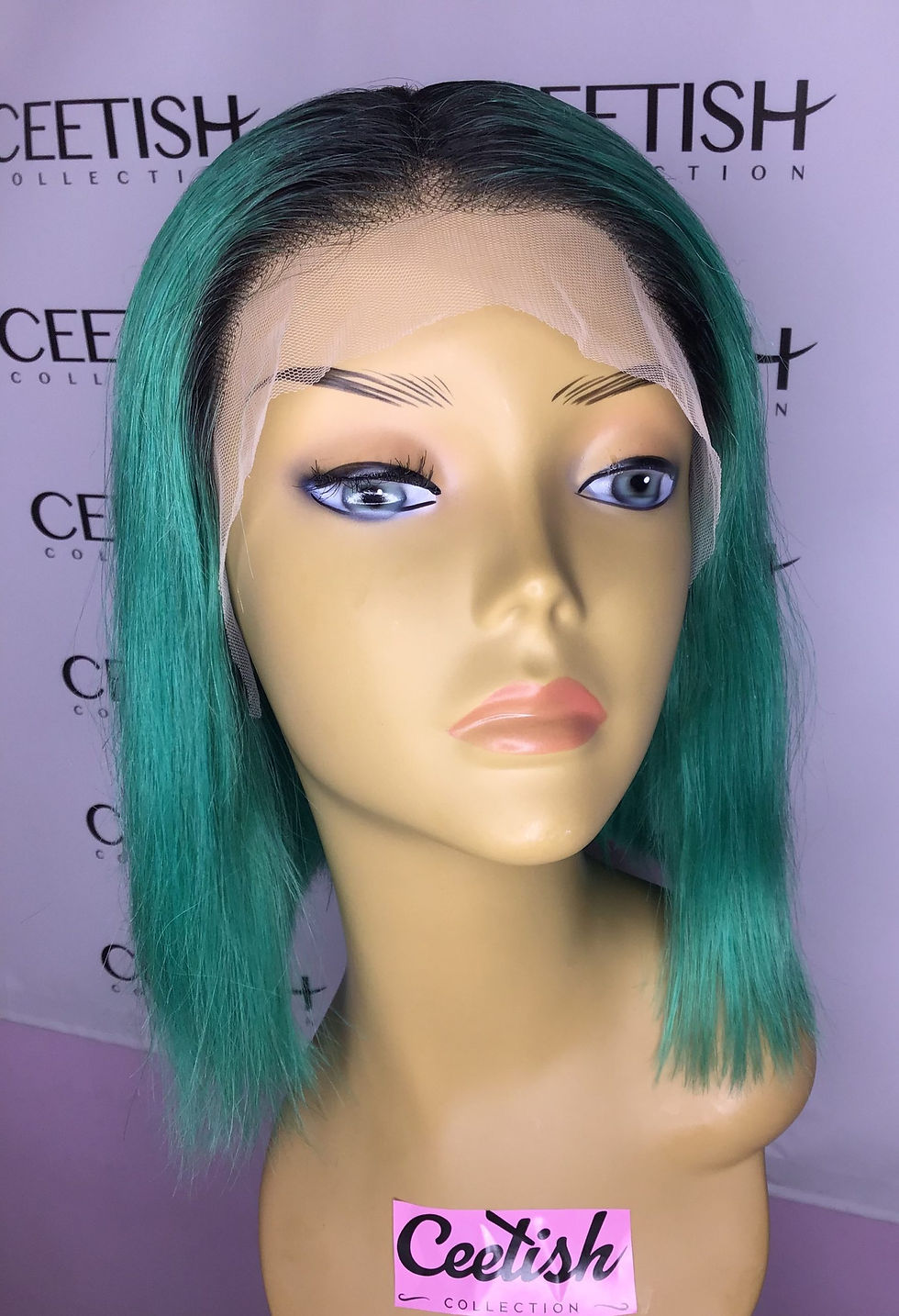 Thumbnail: 12″ Crystal Straight Human Hair  Bob Wig