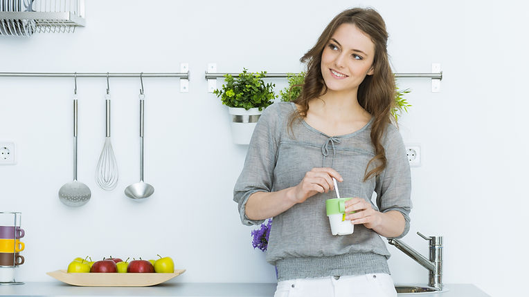 Woman Enjoys Kitchen