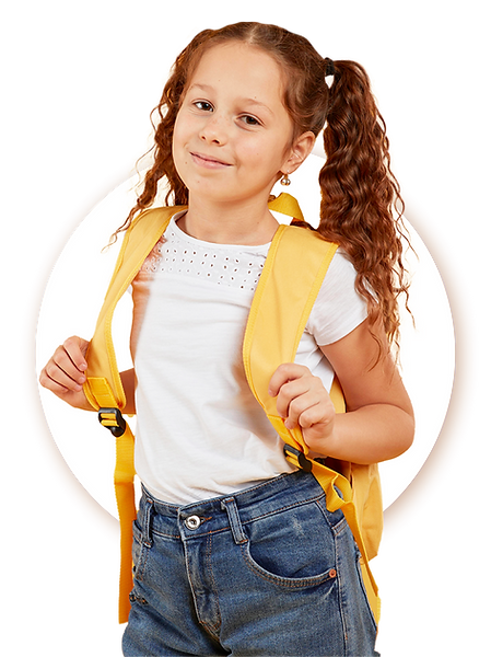 niña con mochila