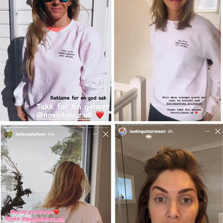 Flere influenser har også NoViolence genseren🧡🧡