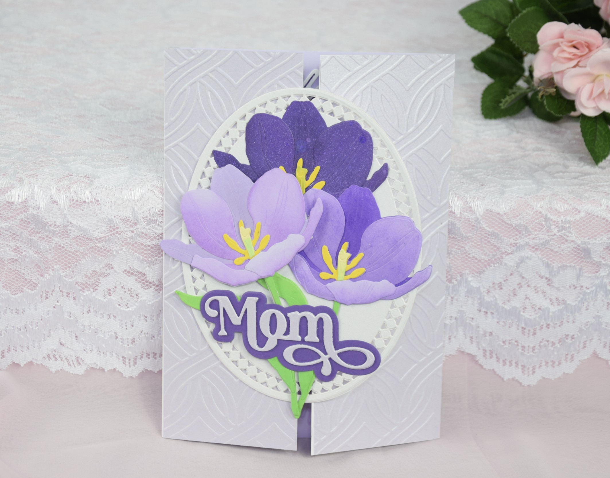 Purple Tulip Cluster Mother's Day Card