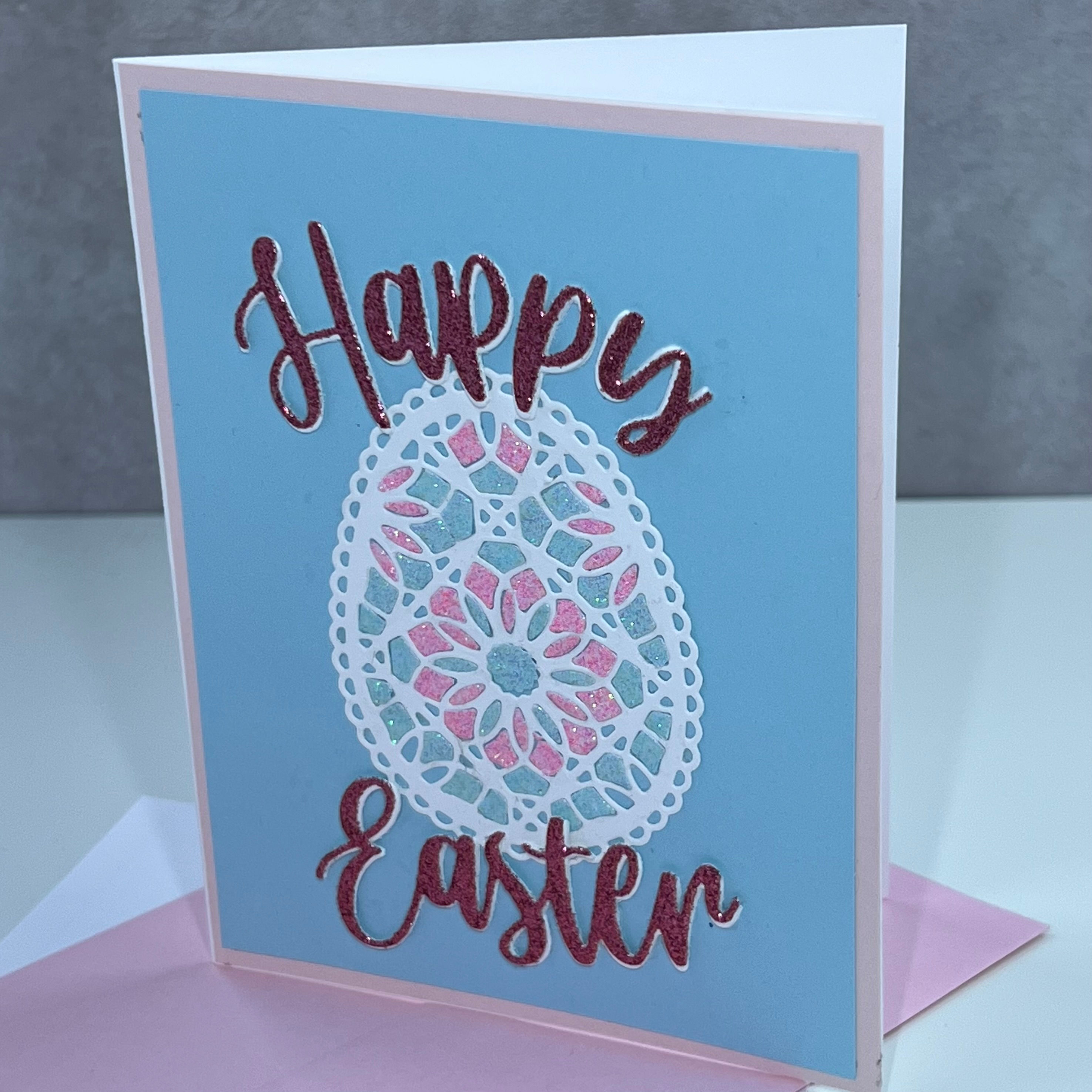 Blue Mosaic Easter Egg Card
