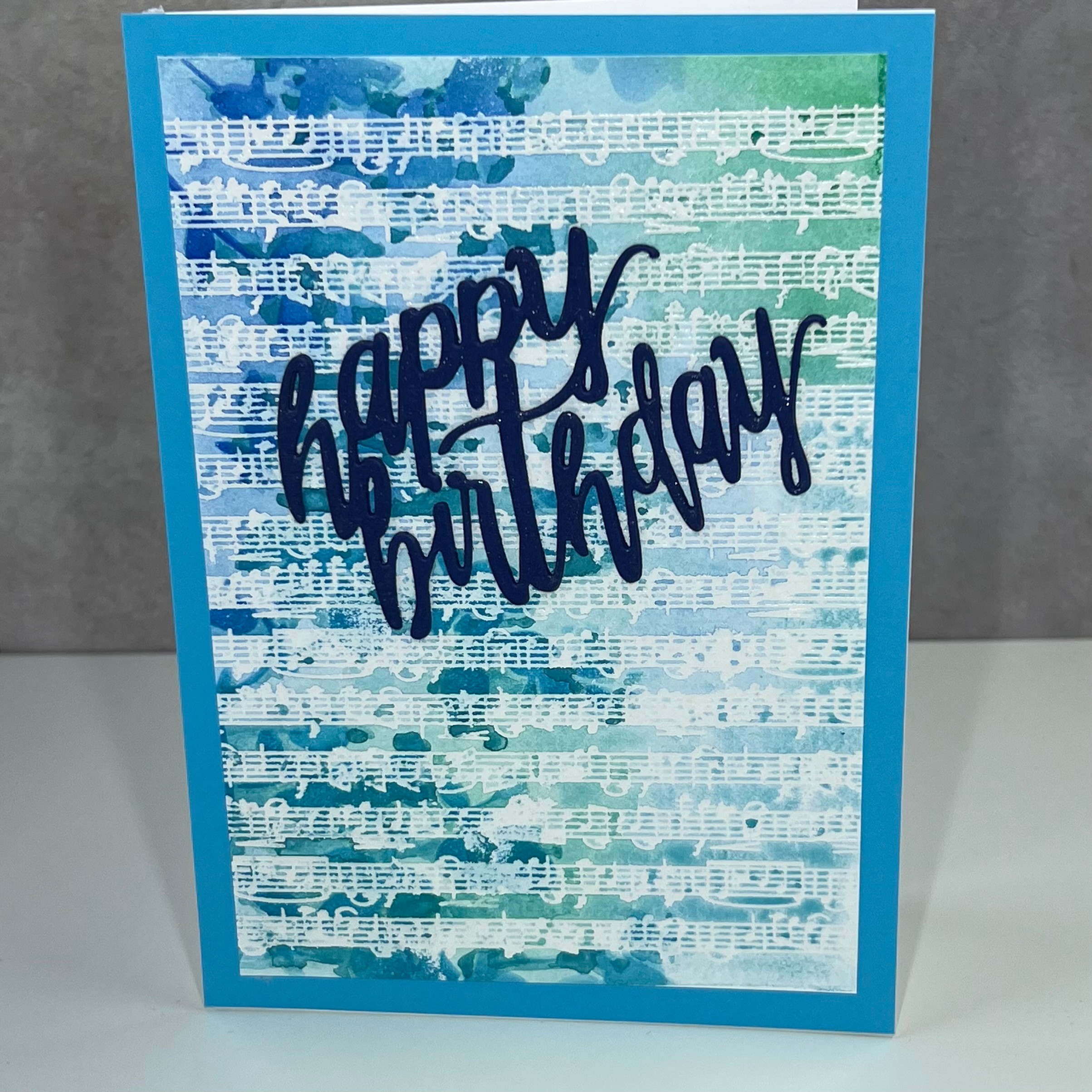 Floral Music Watercolor Birthday Card