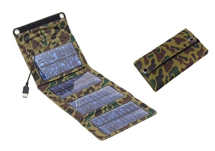 Miniatura: Carregador Energia Solar Portátil 5v Economia Móvel Painel Solar Dobrável