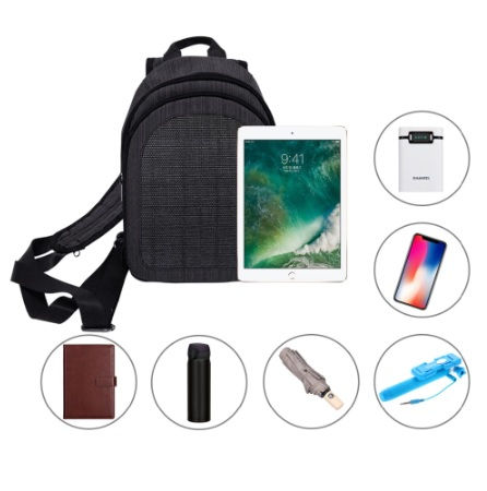 Miniatura: Mochila Energia Solar Carregamento USB Laptop Mochilas de Viagem