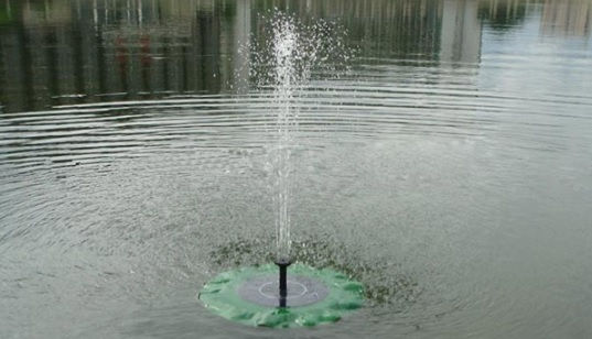 Miniatura: Decoração de Flutuação Solar para Jardim com Bomba de água Folha de Lotus 200L/H