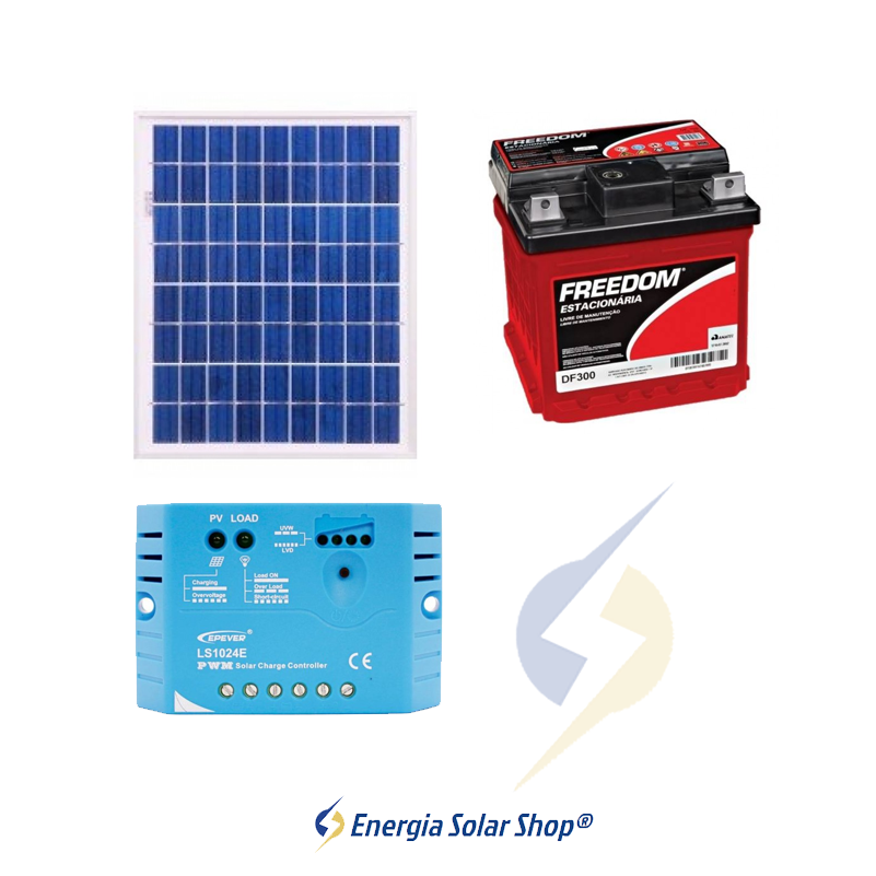 Kit Solar Fotovoltaico 10Wp até 32 Wh/dia Energia Solar 