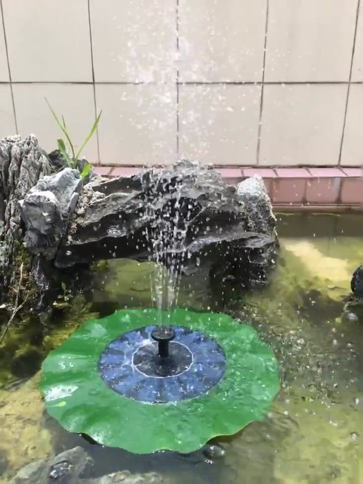 Miniatura: Decoração de Flutuação Solar para Jardim com Bomba de água Folha de Lotus 200L/H