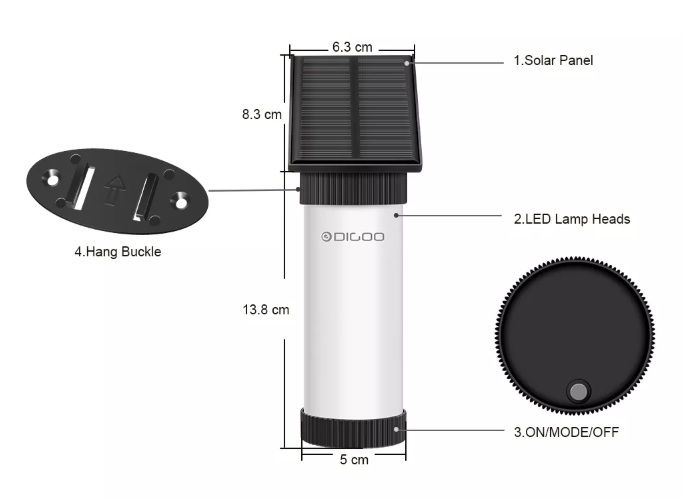 Miniatura: Luz Solar Chama À prova D'Água Parede Atmosfera Luz de Fogo