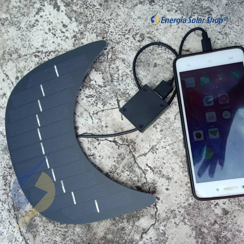 Miniatura: Painel Solar Aba Boné USB Carregar Celular Energia Solar Fotovoltaica
