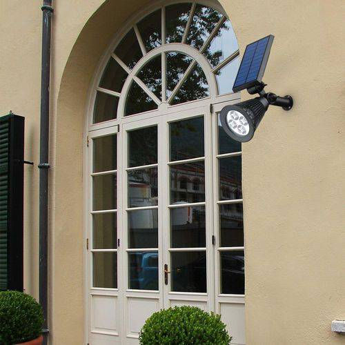 Miniatura: Luminária Spot Refletor Solar 60w Potente Led Jardim Parede Branco Frio