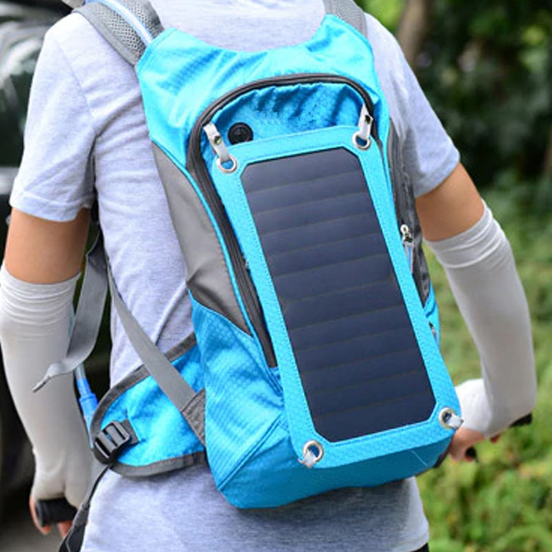 Miniatura: Mochila Energia Solar Painel Solar USB Esporte Ciclismo Hidratação