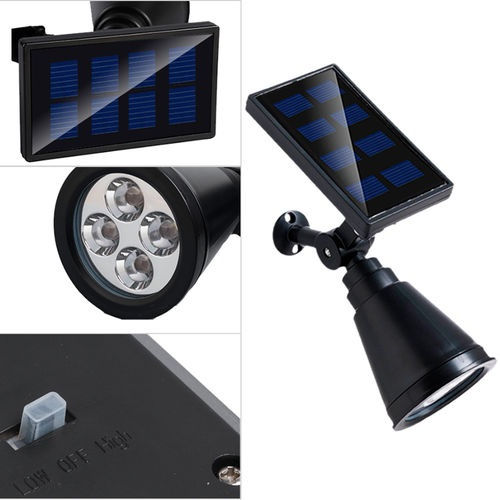 Miniatura: Luminária Spot Refletor Solar 60w Potente Led Jardim Parede Branco Frio