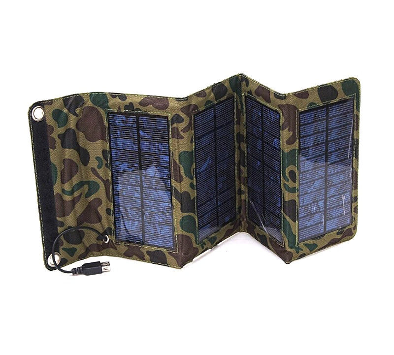 Miniatura: Carregador Energia Solar Portátil 5v Economia Móvel Painel Solar Dobrável
